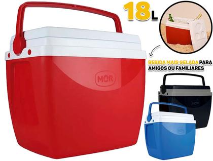 Imagem de Caixa Térmica Cooler Com Alça Para Praia Pesca Camping 18 Litros Capacidade Para 24 Latinhas Mor