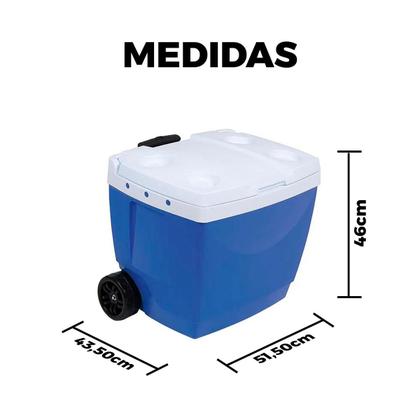 Caixa Térmica Cooler Com Rodinha 42 Litros Praia Viagem - Mor