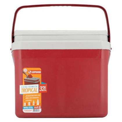 Imagem de Caixa Térmica Cooler Tropical 32L Vermelha Soprano