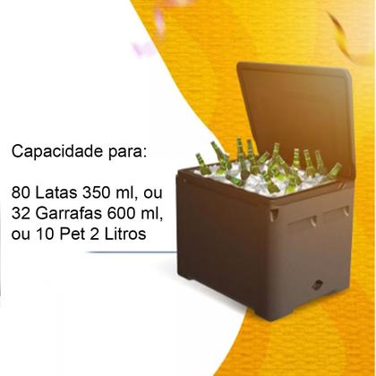 Imagem de Caixa Térmica Grande 50 Litros Cooler Para Bebidas Festa Praia e Camping
