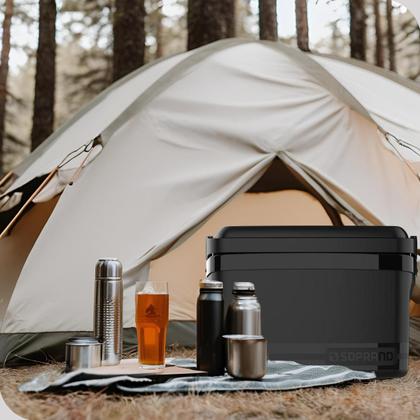 Imagem de Caixa Termica Pequena Cooler 5 Litros Preta Com Alça Soprano