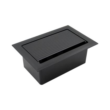 Imagem de Caixa Tomada Mesa Embutir 4 Tomadas 2 Rj45 + 1 Usb + 1 Hdmi Preta