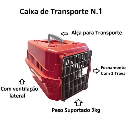 Imagem de Caixa Transporte Cães Pequenos Pinscher Gato N1 Mega Oferta