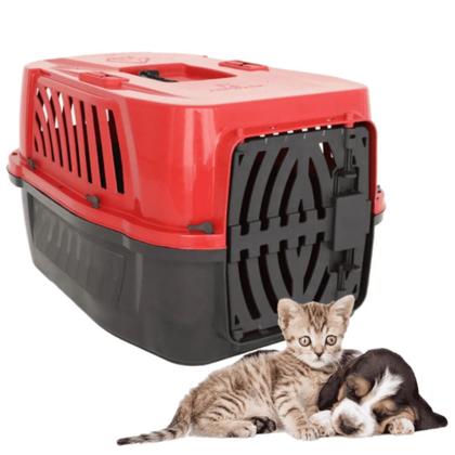 Imagem de Caixa Transporte Gatos Cachorros Pequenos Vermelho Alvorada