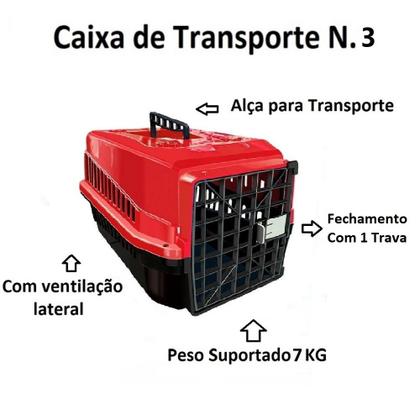 Imagem de Caixa Transporte Plástica Cães N3 + Brinquedo Mordedor Corda