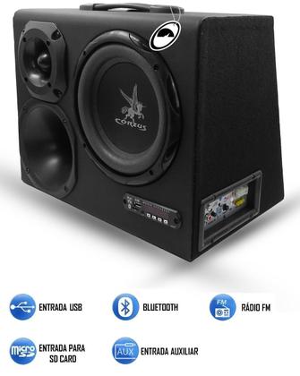 Imagem de Caixa Trio Amplificada CX HC500 8" Polegadas 110/220W e 12V Bluetooth Corzus