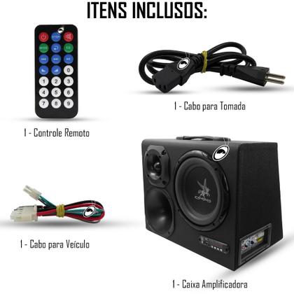 Imagem de Caixa Trio Amplificada CX HC500 8" Polegadas 110/220W e 12V Bluetooth Corzus
