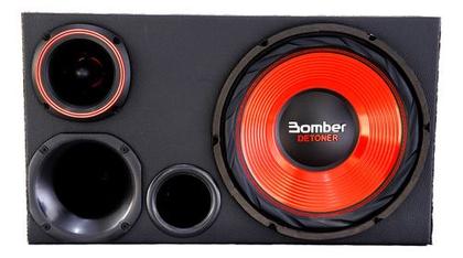 Imagem de Caixa Trio Carro Som Automotivo Sub Bomber Detoner Vermelho