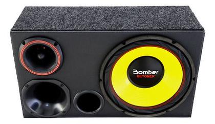 Imagem de Caixa Trio Carro Som Bomber Detoner Amarelo + Modulo Taramps