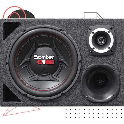 Imagem de Caixa Trio Completa Dutada Subwoofer Bomber One 12 Polegadas