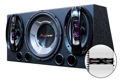 Imagem de Caixa Trio Completa Montada 750w Subwoofer Pioneer + Taramps