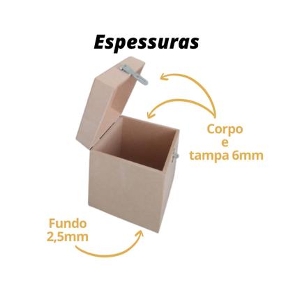 Imagem de Caixa urna cofre madeira mdf cru com fecho tamanho M