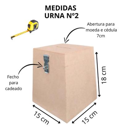 Imagem de Caixa urna cofre madeira mdf cru com fecho tamanho M