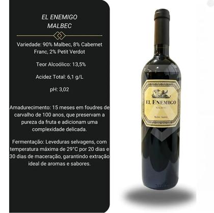 Imagem de Caixa Vinho Tinto Malbec El Enemigo 750ml