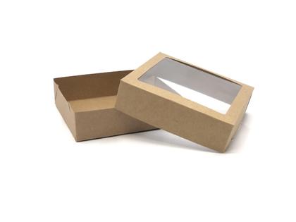 Imagem de Caixas com visor para kit de cosméticos e presentes 15x15x4cm - embalagem com 20 unidades Cor:Kraft