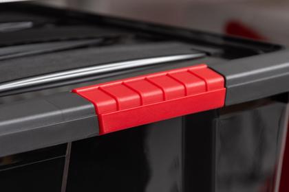 Imagem de Caixas de armazenamento de plástico empilhável Iris USA 72 Qt com tampas, pacote com 4