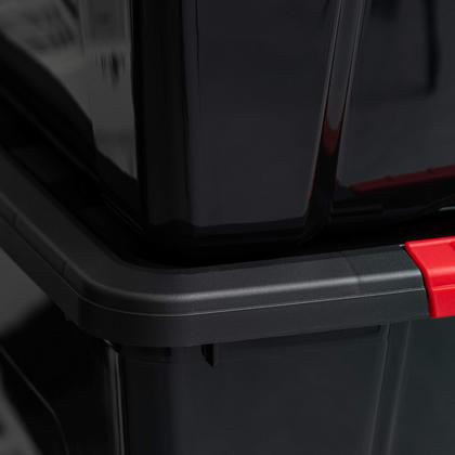 Imagem de Caixas de armazenamento de plástico empilhável Iris USA 72 Qt com tampas, pacote com 4