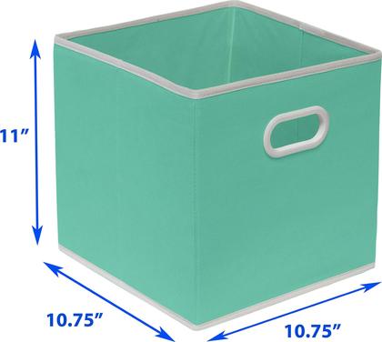 Imagem de Caixas de armazenamento SIMPLE HOUSEWARE, cubo dobrável, 28 cm, turquesa, pacote com 6