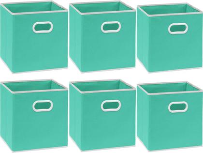 Imagem de Caixas de armazenamento SIMPLE HOUSEWARE, cubo dobrável, 28 cm, turquesa, pacote com 6