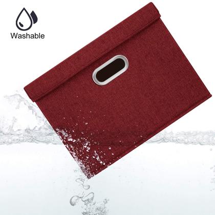 Imagem de Caixas de armazenamento TYEERS grandes com tampas, pacote com 3 unidades de poliéster para vinho tinto