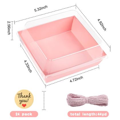Imagem de Caixas de charcutaria Kucoele, pacote com 20 polegadas, 5 polegadas, com tampas transparentes, rosa