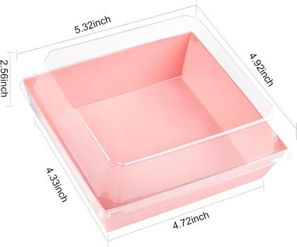 Imagem de Caixas de charcutaria Kucoele, pacote com 50 polegadas, 5 polegadas, com tampas transparentes, rosa