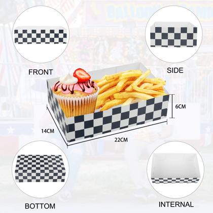 Imagem de Caixas de comida Bacsboo Race Car Birthday Party 60 unidades quadriculadas