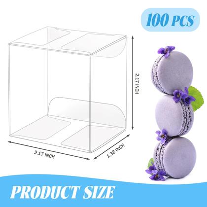 Imagem de Caixas de macaron de plástico Newbested Transparent, pacote com 100