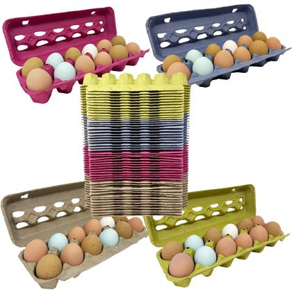 Imagem de Caixas de ovos Pecking Order Paper Polp, pacote com 50 cores variadas
