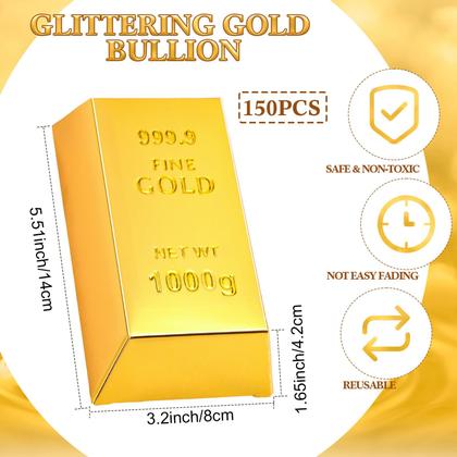 Imagem de Caixas de presente Honoson Gold Bar 14x8x4 cm Party Favor 150 unidades