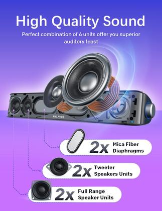 Imagem de Caixas de Som para Computador Nylavee HiFi - USB e Bluetooth 5.0