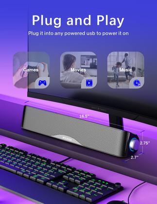 Imagem de Caixas de Som para Computador Nylavee HiFi - USB e Bluetooth 5.0