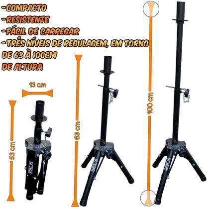 Imagem de Caixas som ativa passiva datrel 10p 400w rms tripé microfone