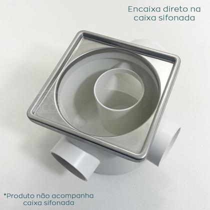 Imagem de Caixilho Inox 10x10 Porta Grelha Para Ralo Suporte Quadrado Porta Ralo Inox Para Box Banheiro Lavanderia 10cm Quintal