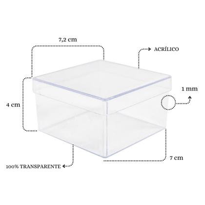 Imagem de Caixinha Acrílica Transparente 7cm Para Lembrancinha Artesanato - 10 Unidades