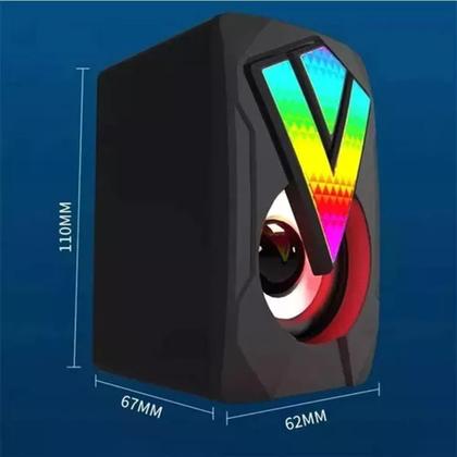 Imagem de Caixinha Auto Falante Estéreo 6w Rms Para Computador Led Rgb
