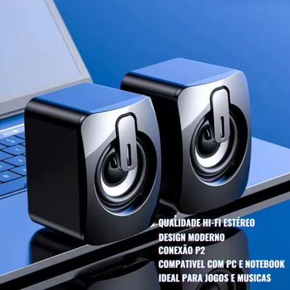 Imagem de Caixinha Caixa De Som Pc Notebook Gamer Usb Led Rgb Potente