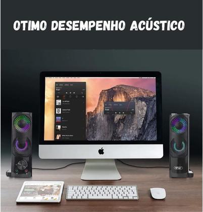 Imagem de Caixinha Caixa Som Amplificada Soundbar Pc Gamer Led Usb Computador Notebook Tv Knup Kp-6041