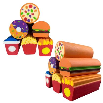 Imagem de Caixinha de borracha fast food com 6 unidades kawaii