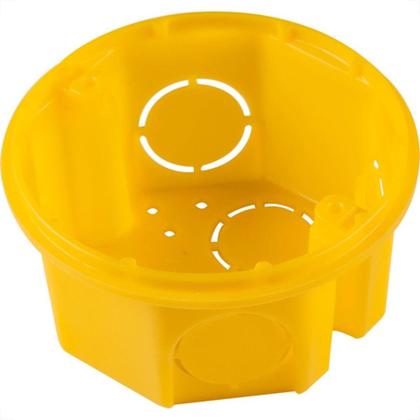 Imagem de Caixinha De Luz Pvc Tramontina Amarela 3X3 Orelha Pvc Empilhavel - Kit C/20 Pecas