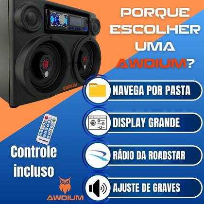 Imagem de Caixinha de som bluetooth 110/220v para casa com USB e controle remoto
