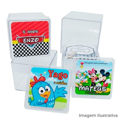 Imagem de Caixinha Incolor 7cm Em Acrílica Para Aniversário Lembrancinha - 20 Unidades
