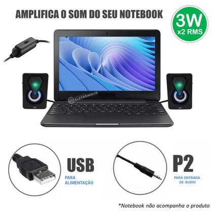 Imagem de Caixinha Multimídia Led Colorido Estéreo Para Notebook AL3082