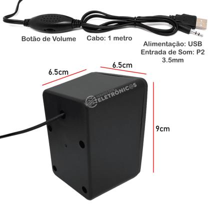 Imagem de Caixinha Multimídia Led Colorido Estéreo Para Notebook AL3082