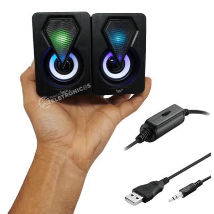 Imagem de Caixinha Multimídia Led Colorido Estéreo Para Notebook AL3082