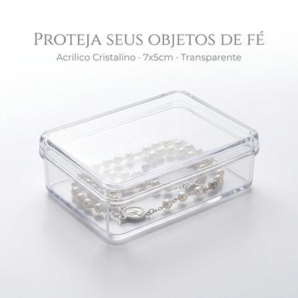 Imagem de Caixinha Retangular Lembrancinha 7x1,5cm Transparente Terço