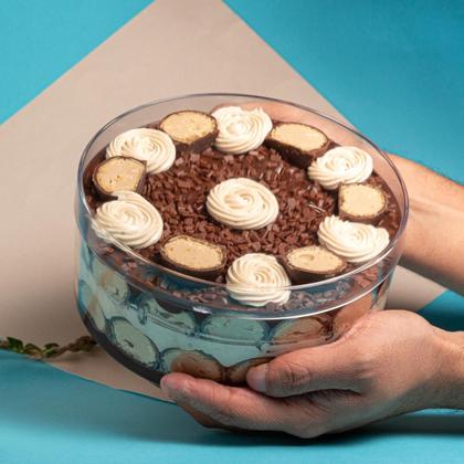 Imagem de Cake Box Cristal Redonda Com Tampa Sobremesa de Natal 2L