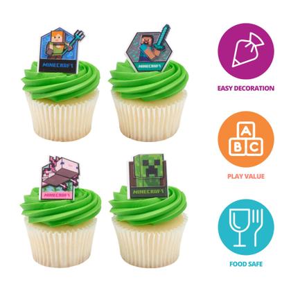 Imagem de Cake Toppers DecoPac Minecraft Lush Finds Rings, pacote com 24