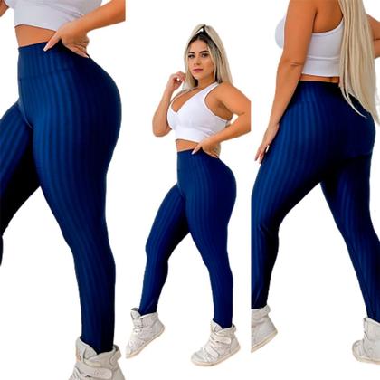 Imagem de Calça 3d Texturizada Shape Shine Academia Plus Size Modelo Alta Compressão