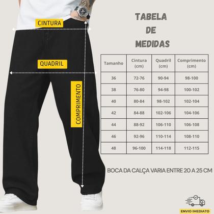 Imagem de Calça Balão Calca Jeans Masculina Bag Boca Larga Streetwear